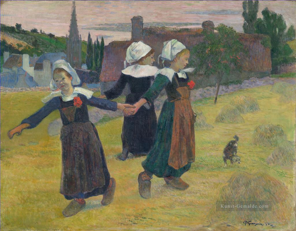 Bretonische Mädchen tanzen Pont Aven Post Impressionismus Primitivismus Paul Gauguin Ölgemälde